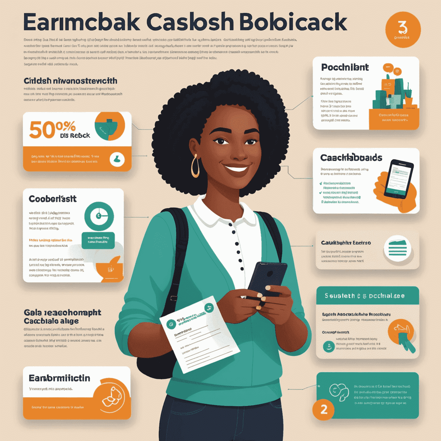 Infographic showing the step-by-step process of earning cashback through Disbacket, including making a purchase, submitting receipt, and receiving cashback